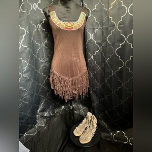 Dreamgirl Brown Fringe Dress
